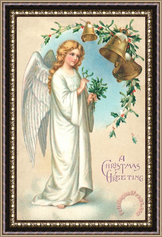 English School Christmas Angel Framed Painting