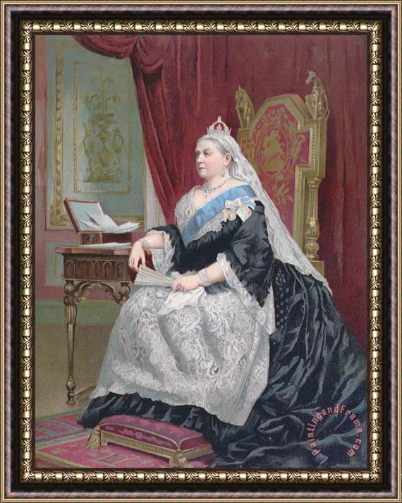 English School Portrait Of Queen Victoria Framed Painting