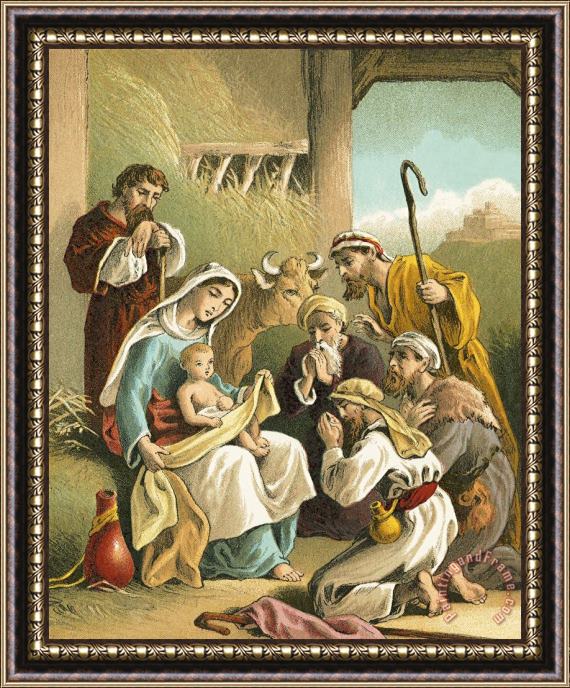 English School The Adoration Of The Shepherds Framed Print