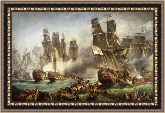 English School The Battle Of Trafalgar Framed Painting
