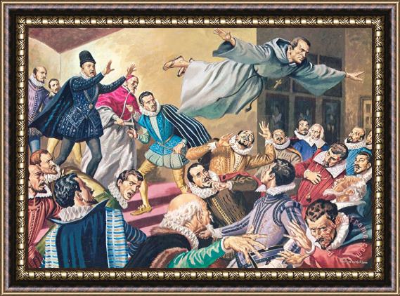 English School The Flight of Father Dominic Framed Print