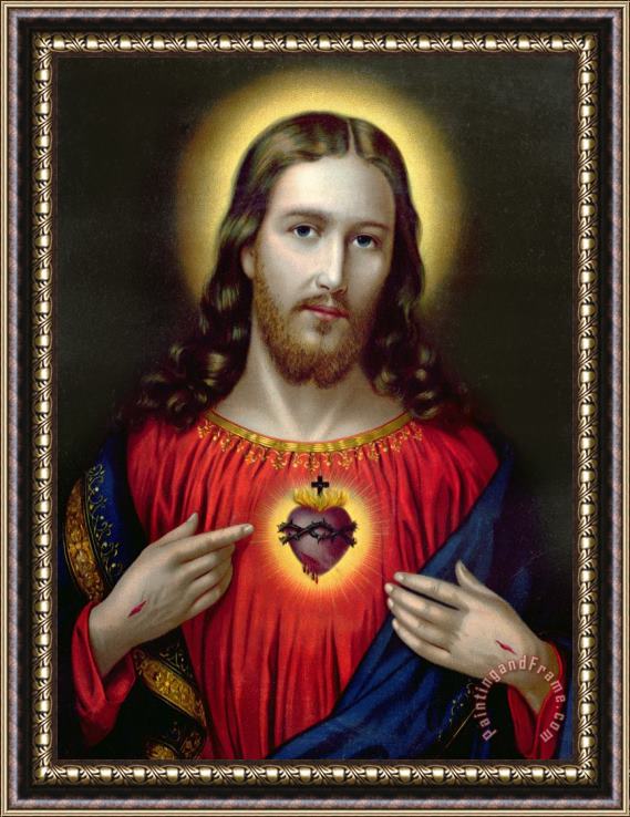 English School The Sacred Heart of Jesus Framed Print