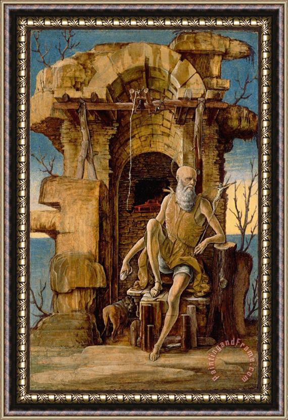 Ercole De'roberti Saint Jerome in The Wilderness Framed Print