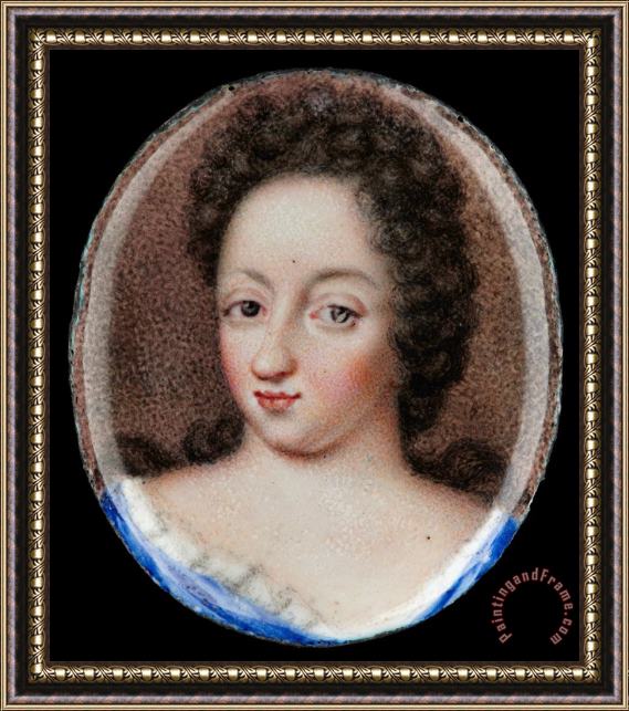 Erik Utterhielm Miniature Portrait of Queen Ulrika Eleonora The Elder, Queen of Sweden 1680 1693 Framed Painting