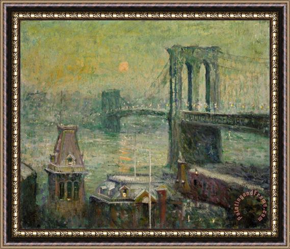 Ernest Lawson Brooklyn Bridge Framed Painting