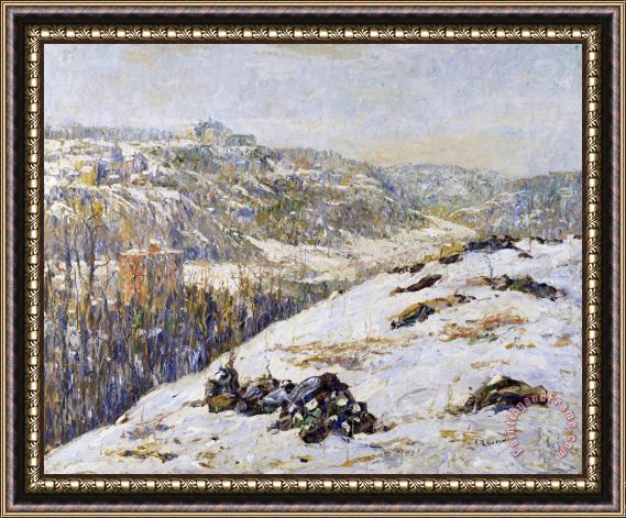 Ernest Lawson Harlem River, Winter Framed Painting