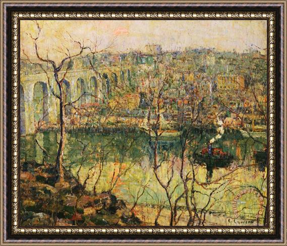 Ernest Lawson High Bridge Framed Painting