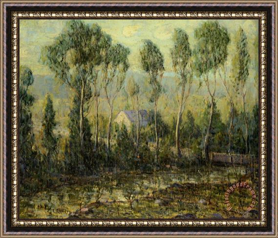 Ernest Lawson House by a Stream Framed Painting
