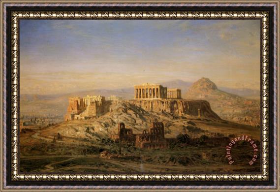 Ernst Carl Eugen Koerner The Acropolis Athena Framed Painting