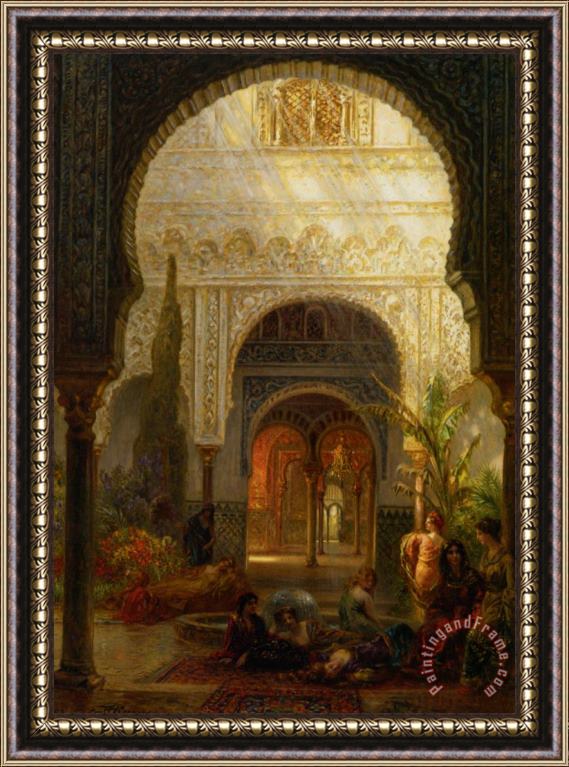 Ernst Carl Eugen Koerner The Patio Della Reina The Alcazar Sevilla Framed Print