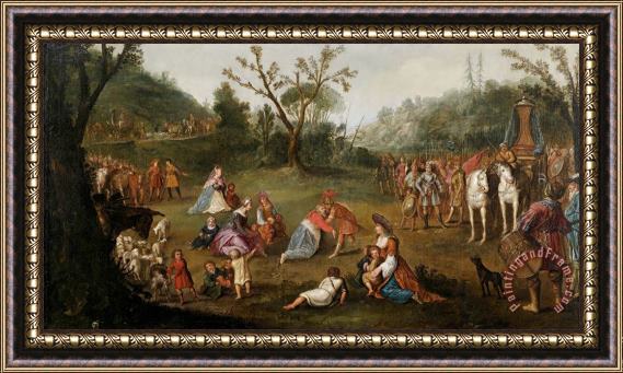 Esaias Van De Velde Meeting of Alexander And The Family of Darius Framed Painting
