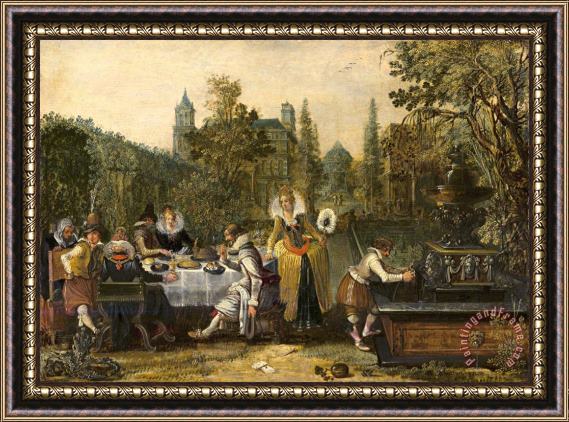 Esaias Van De Velde Merry Company in a Park Framed Print