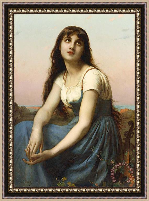 Etienne Adolphe Piot A Young Beauty Framed Painting