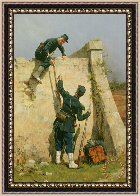 Etienne Prosper Berne-Bellecour A Quick Escape Framed Painting