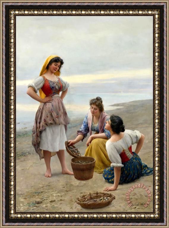 Eugen von Blaas The Clam Diggers Framed Print