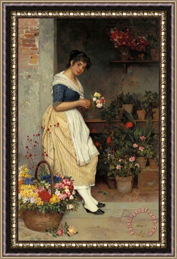 Eugen von Blaas The Fairest Rose Framed Painting