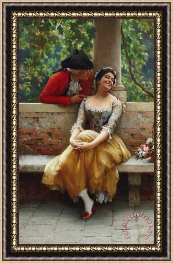 Eugen von Blaas The Flirtation Framed Painting