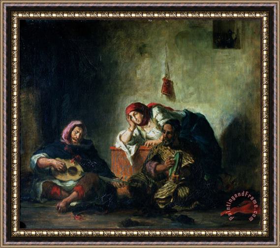 Eugene Delacroix Jewish Musicians in Mogador Framed Painting