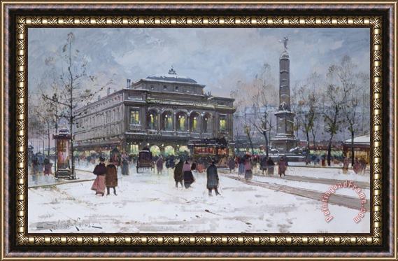 Eugene Galien-Laloue The Place Du Chatelet Paris Framed Painting