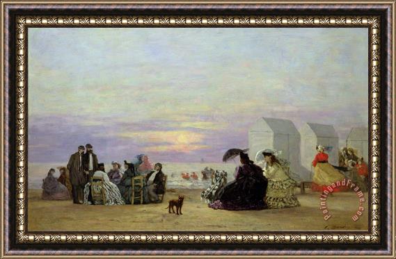 Eugene Louis Boudin Beach Scene Framed Print