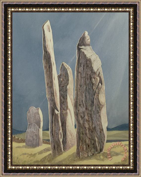 Evangeline Dickson Tall Stones Of Callanish Isle Of Lewis Framed Painting