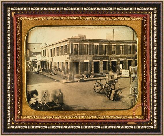 F. Coombs Corner of Clay And Montgomery Streets, San Francisco. Framed Print