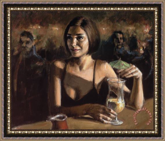 Fabian Perez Cocktail in Maui Framed Painting