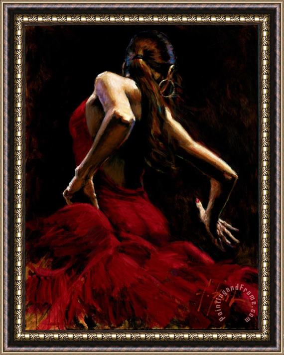 Fabian Perez Dancer in Red Framed Print