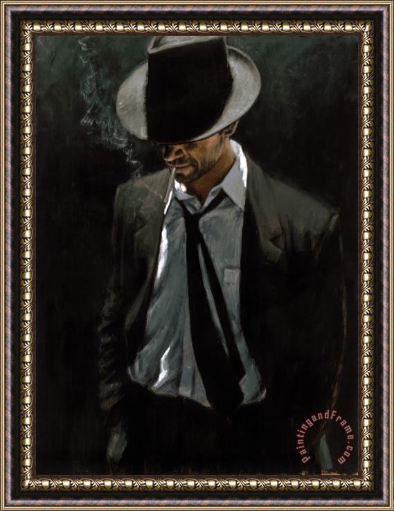 Fabian Perez Man in Black Suit III Framed Painting