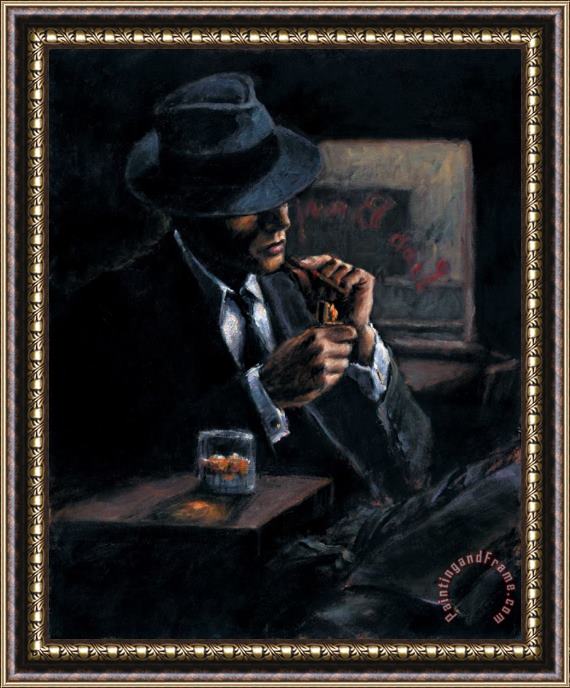 Fabian Perez Study for Whiskey at Las Brujas II Framed Painting