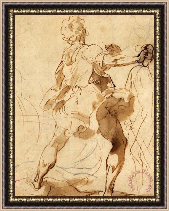 Federico Barocci Stone Thrower for The Martyrdom of St Vitalis Framed Print