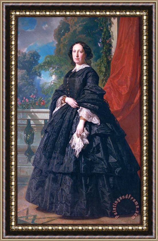 Federico de Madrazo Portrait of Carlota Quintana Badia Framed Painting