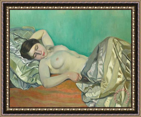 Felix Edouard Vallotton Torse Of A Reclining Woman Framed Painting