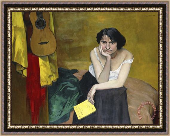 Felix Vallotton Woman And Guitar Framed Painting