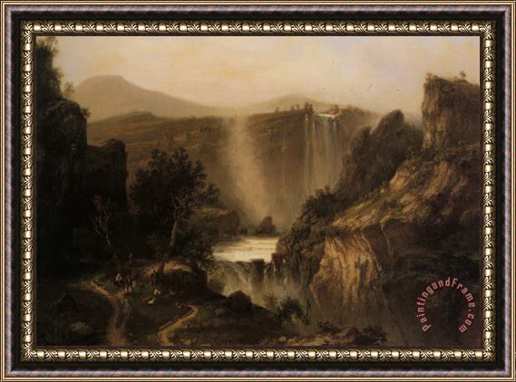 Ferdinand Bellerman The Tivoli Falls Framed Painting
