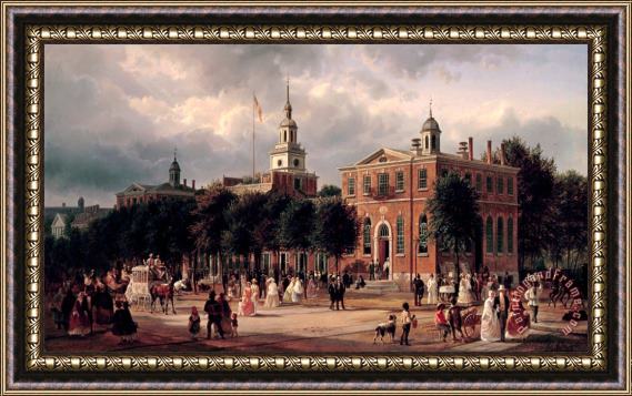 Ferdinand Richardt Independence Hall in Philadelphia Framed Print