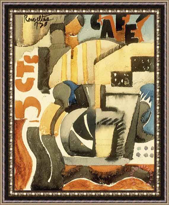 Fermin Revueltas The Five Cent Cafe Framed Painting