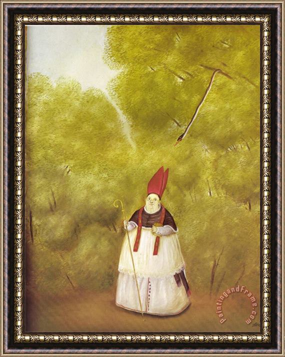fernando botero Archbishop Lost in The Woods Framed Painting