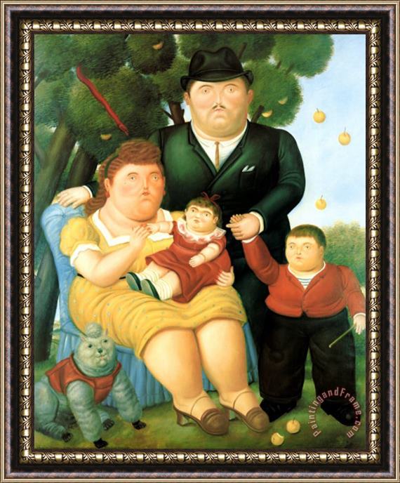 fernando botero Family II Framed Painting