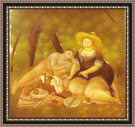 fernando botero Luncheon on The Grass Framed Painting