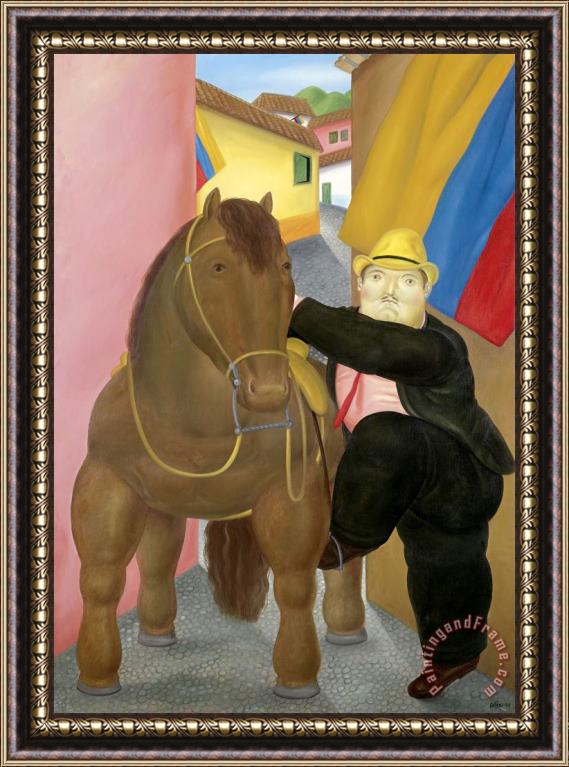 fernando botero Man And Horse Framed Print