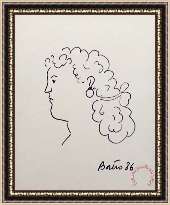 Fernando Botero Sin Titulo, 1986 Framed Painting