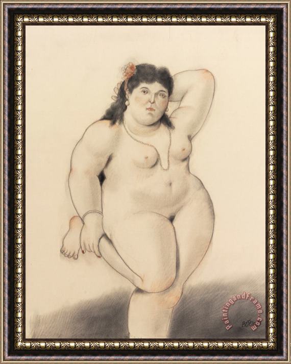 Fernando Botero Standing Nude, 1993 Framed Painting