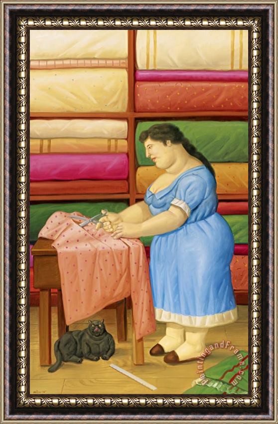 Fernando Botero The Seamstress (la Costurera), 2005 Framed Print
