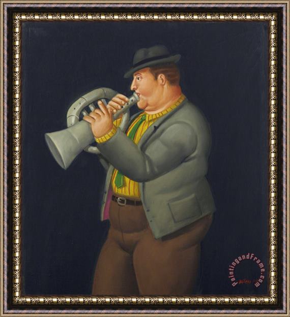 Fernando Botero Trumpet Player, 2007 Framed Print