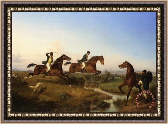 Filippo Palizzi Hunting in The Neopolitan Countryside Framed Print