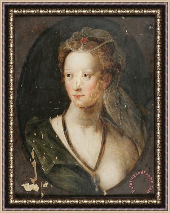 Flemish Head of a Woman Framed Print