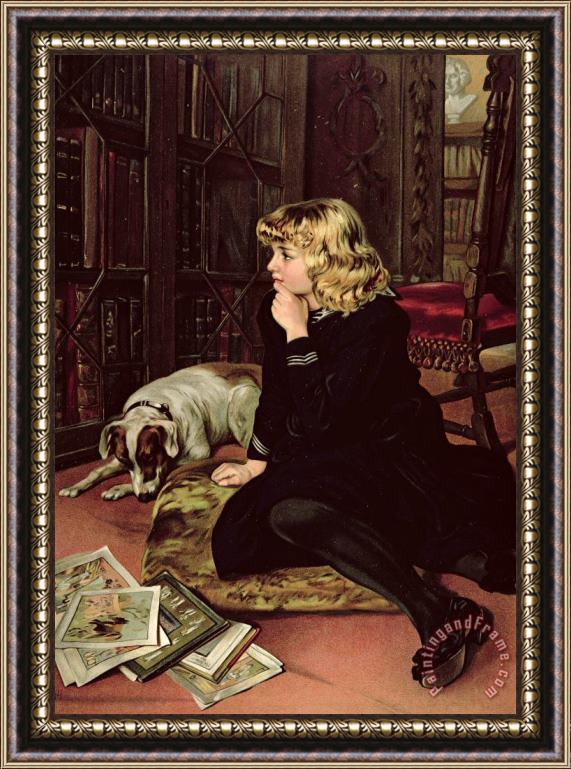 Florence Marlowe What Shall I Read Framed Painting