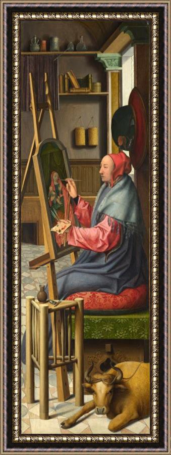 Follower of Quinten Massys Saint Luke Painting The Virgin And Child Framed Painting