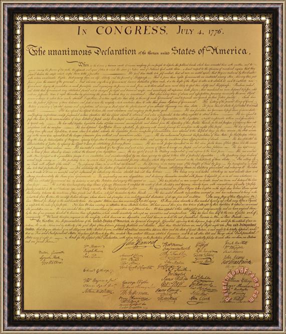 Founding Fathers The Declaration of Independence Framed Print